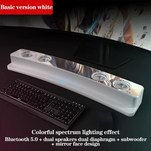 3600mAh Bluetooth Wireless Game Speaker soundbar USB 3D Stereo Subwoofer AUX FM Home Clock Indoor Sound Bar Computer Loudspeaker