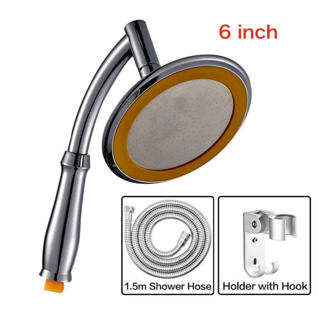 Shower Head Water Saving Rain Handheld Shower Big 6 Inch High Pressure Bathroom Rainfall Shower SPA Shower Head