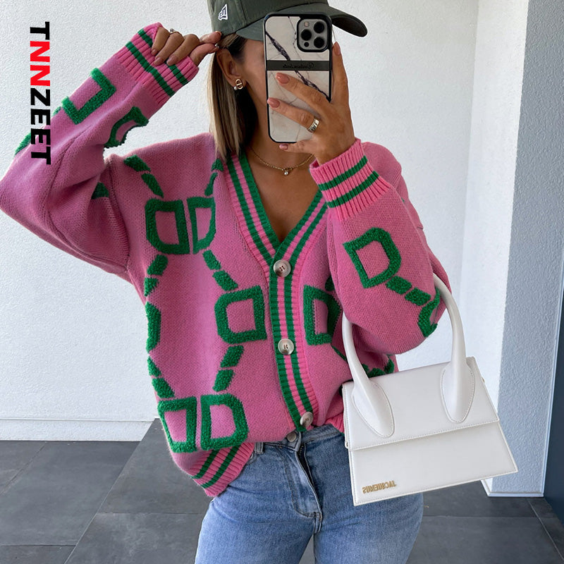 Autumn Winter Button Up Loose Cardigan Sweater Women Knitted Long Sleeve Tops Oversized Sweaters Warm Sueters Coat Streetwear