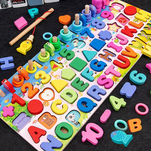 Wooden Montessori Educational Toys For Children Kids Early Learning Infant Shape Color Match Board