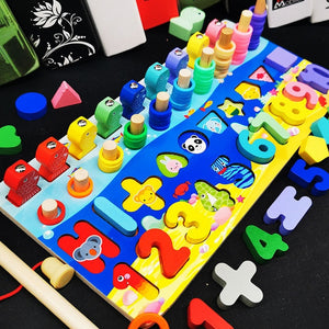 Wooden Montessori Educational Toys For Children Kids Early Learning Infant Shape Color Match Board