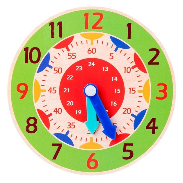 Children Montessori Wooden Clock Toys Hour Minute Second Cognition Colorful Clocks Toys for Kids Early Preschool Teaching Aids