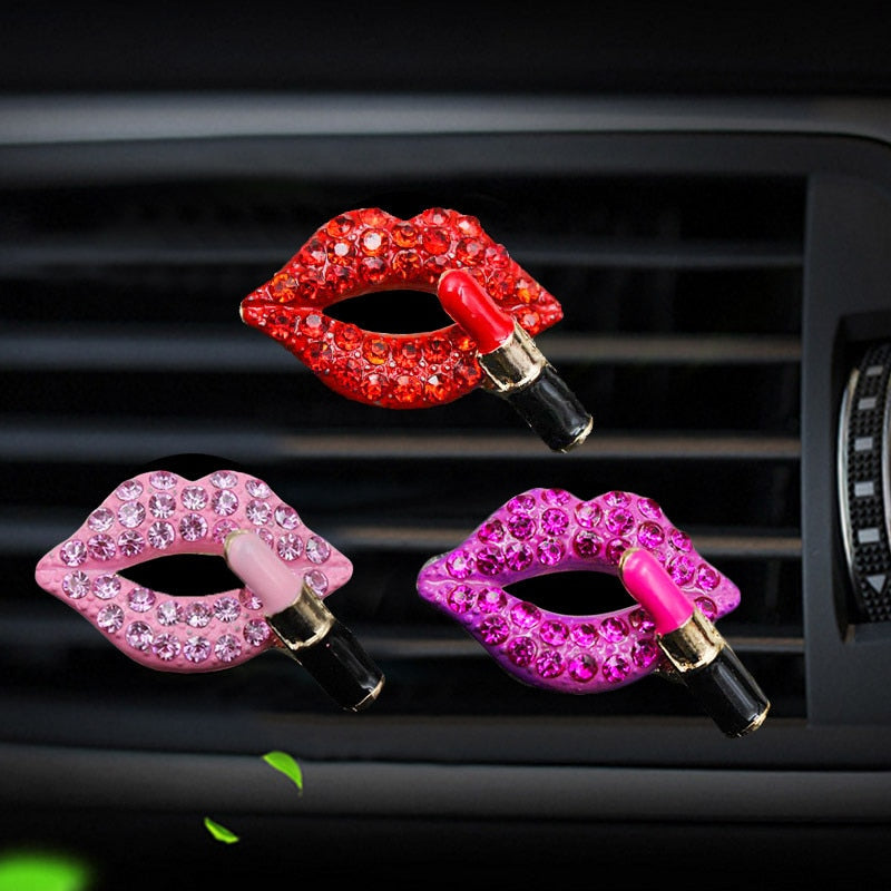 Car Perfume Clip Creative Diamond Lips Car Air Aromatherapy Clip