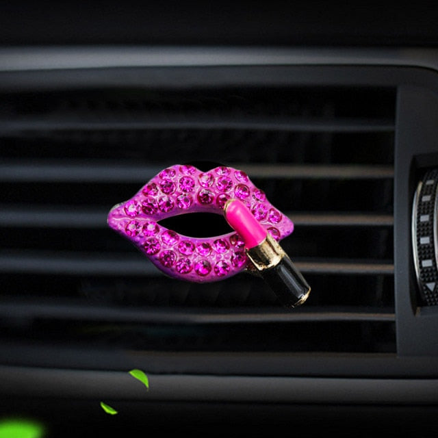 Car Perfume Clip Creative Diamond Lips Car Air Aromatherapy Clip