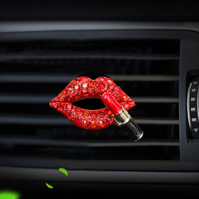 Car Perfume Clip Creative Diamond Lips Car Air Aromatherapy Clip