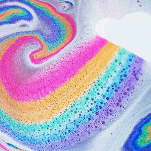 110g Natural Exfoliating Rainbow Cloud Bath Salt Shower Bomb (Jasmine/Lavender)