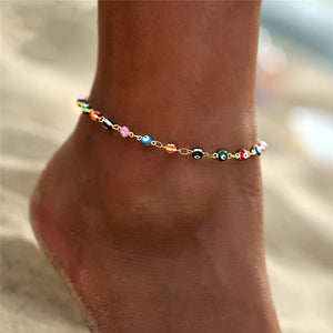 17KM Punk Multilayered Lock Snake Chain Anklet