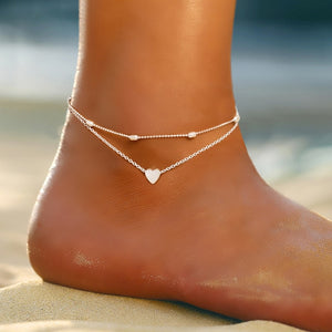 17KM Punk Multilayered Lock Snake Chain Anklet