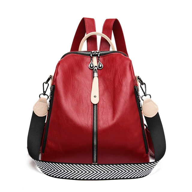New Women Backpacks Soft Leather Backpack Fashion Anti-theft Shoulder School Bag For Girls Quality Sheepskin Female Travel Bag
