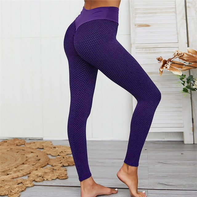 CHRLEISURE Grid Tights Yoga Pants (Spandex)
