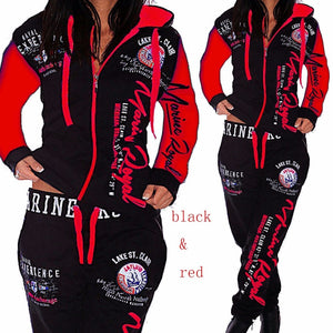 2 Two Piece Set Women track suit tops and pants hooded suit