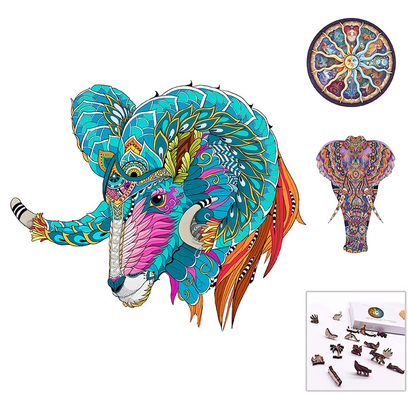 3d Jigsaw Puzzle Wood Toys Games For Adult Unique Shape Animal For Kids Educational Fabulous Interactive Gifts