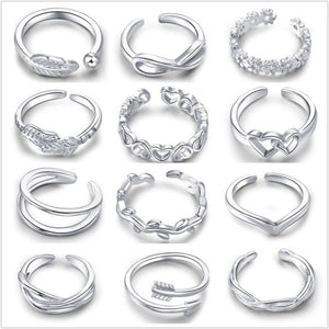 12PCS Adjustable Knuckle Foot Ring