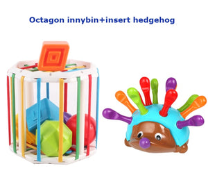 Baby Shape Sorting Toy  motor skill tactile touch toy 10 months to 3 years  InnyBin soft cube montessori educational toys