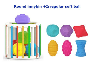 Baby Shape Sorting Toy  motor skill tactile touch toy 10 months to 3 years  InnyBin soft cube montessori educational toys